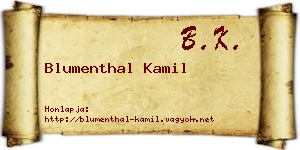 Blumenthal Kamil névjegykártya